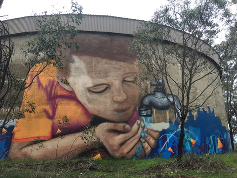 Willans Hill Water Tower Mural - Darwin Holiday 1