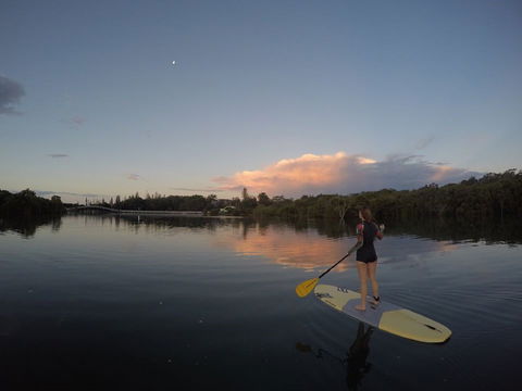 Paddleboard At Back Creek South West Rocks - Darwin Holiday 1