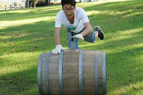 Hunter Valley Wine Barrel Rolling - Darwin Holiday 2
